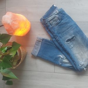 Flying Monkey distressed straight leg jean